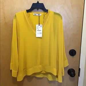 ZARA 3/4 Sleeve Blouse